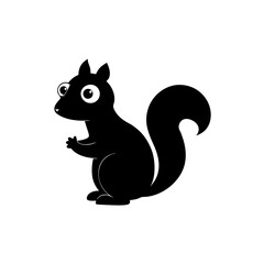 Squirrel cartoon vector silhouette