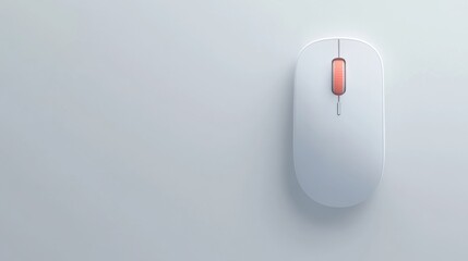 Sleek White Computer Mouse on Light Background