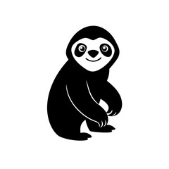 Sloth cartoon vector silhouette