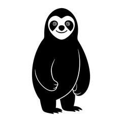 Sloth cartoon vector silhouette