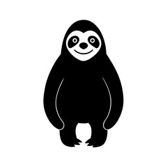 Sloth cartoon vector silhouette