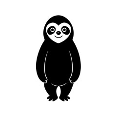 Sloth cartoon vector silhouette