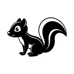 Skunk cartoon vector silhouette