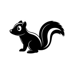 Skunk cartoon vector silhouette