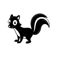 Skunk cartoon vector silhouette