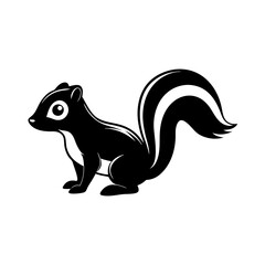 Skunk cartoon vector silhouette