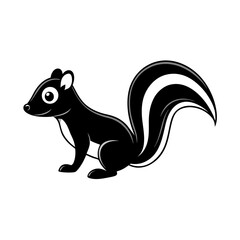 Skunk cartoon vector silhouette