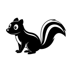 Skunk cartoon vector silhouette