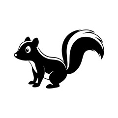 Skunk cartoon vector silhouette