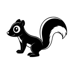 Skunk cartoon vector silhouette