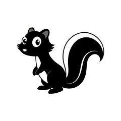 Skunk cartoon vector silhouette