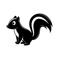 Skunk cartoon vector silhouette