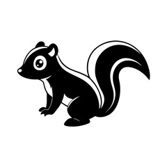 Skunk cartoon vector silhouette