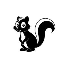 Skunk cartoon vector silhouette