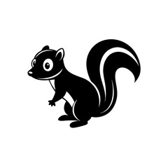 Skunk cartoon vector silhouette