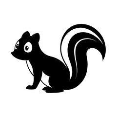 Skunk cartoon vector silhouette