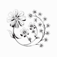 Hand drawing laurel wreaths and branches collection. Laurels wreaths, swirls, twigs and flower ornaments.