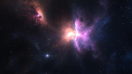 Naklejka premium Celestial Nebula Cosmic Dust Starscape