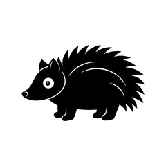 Porcupine cartoon vector silhouette