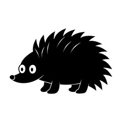 Porcupine cartoon vector silhouette