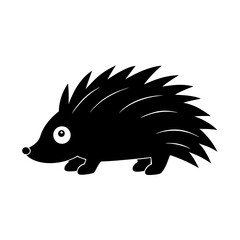 Porcupine cartoon vector silhouette