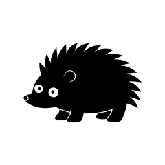 Porcupine cartoon vector silhouette