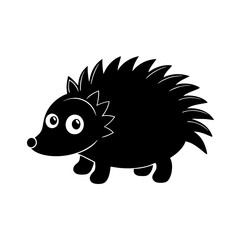 Porcupine cartoon vector silhouette