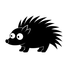 Porcupine cartoon vector silhouette