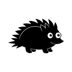 Porcupine cartoon vector silhouette