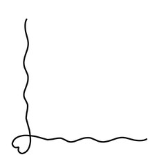 hand drawn Decorative corners doodle frames . Vintage decorative corner border with hearts