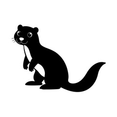 Otter cartoon vector silhouette