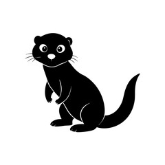 Otter cartoon vector silhouette