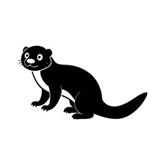 Otter cartoon vector silhouette