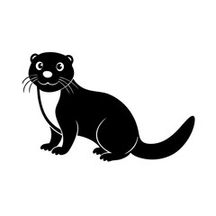Otter cartoon vector silhouette