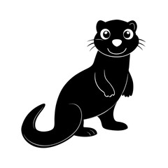Otter cartoon vector silhouette