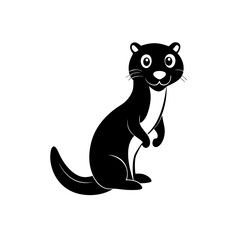 Otter cartoon vector silhouette