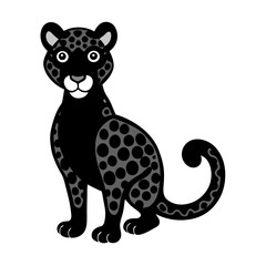 Leopard cartoon vector silhouette