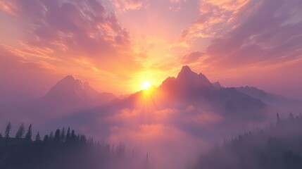 Fototapeta premium sunrise in the mountains