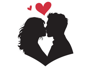  Valentine's day .romantic couple kissing silhouette