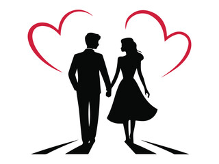  Valentine's day .romantic couple kissing silhouette