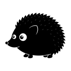 Hedgehog cartoon vector silhouette