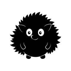 Hedgehog cartoon vector silhouette