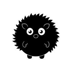 Hedgehog cartoon vector silhouette