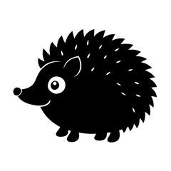 Hedgehog cartoon vector silhouette