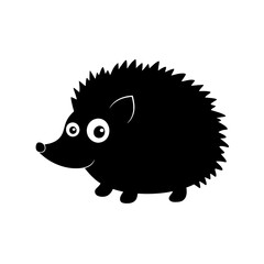 Hedgehog cartoon vector silhouette