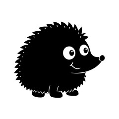 Hedgehog cartoon vector silhouette
