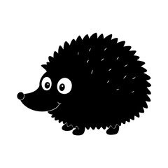 Hedgehog cartoon vector silhouette