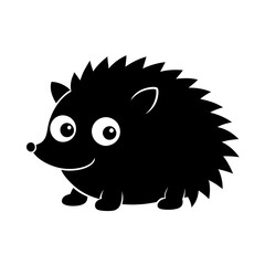Hedgehog cartoon vector silhouette