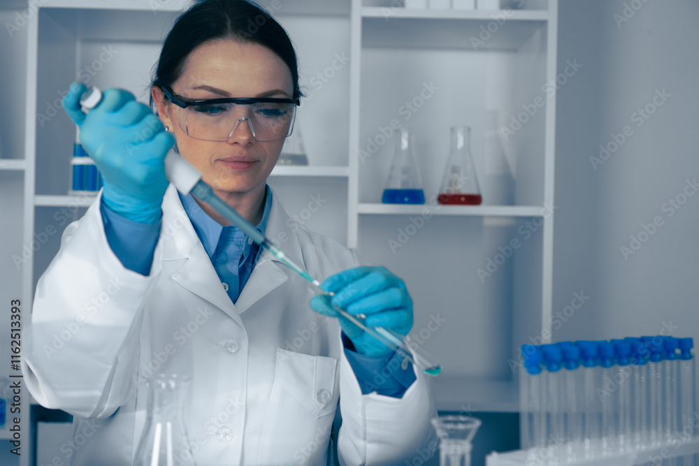 Poster a dedicated scientist is conducting a thorough and detailed experiment in a wellequipped laboratory,