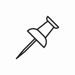 Push pin attach note reminder icon vector sign
